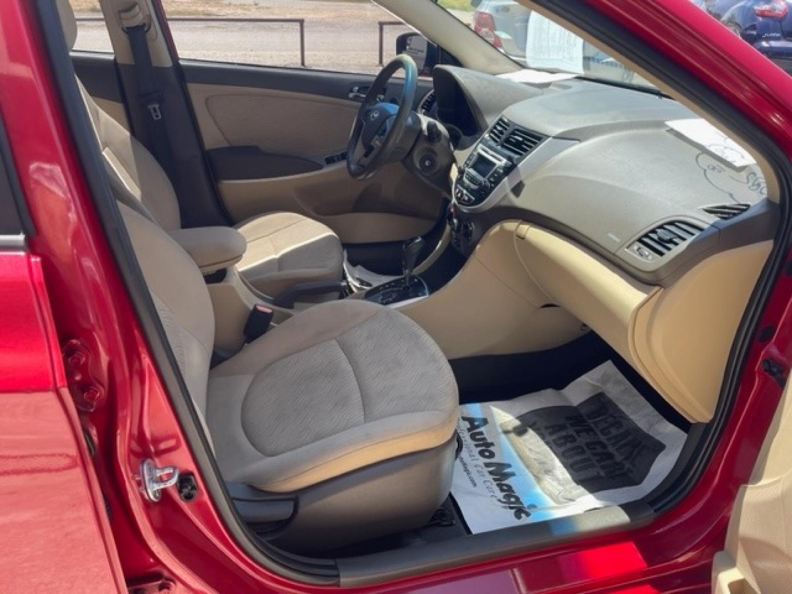 2014 RED HYUNDAI ACCENT GLS (KMHCU4AE8EU) with an 1.6L engine, Automatic transmission, located at 124 Elm St., Cibolo, TX, 78108, (210) 658-3118, 29.559427, -98.232384 - www.discountautosinc.com TEXT QUESTIONS TO 210-900-3118 35 MONTHLY PAYMENTS OF $285 WITH $1695 DOWN AND FINAL ODD PAYMENT OF $151.19 W/FIRST PAYMENT DUE 30 DAYS FROM DATE OF SALE. WARRANTY ON ENGINE and TRANSMISSION ONLY FOR 3 MONTHS OR 3,000 MLS. 36 MO'S TERM W/ 22.44 APR - Photo #5