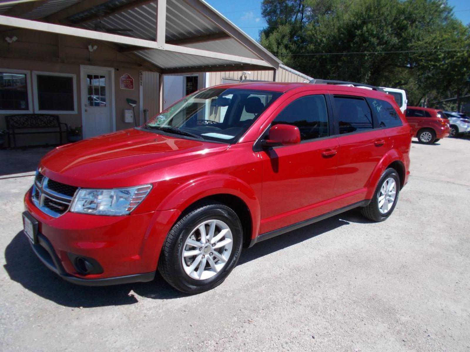 2015 RED DODGE JOURNEY SXT (3C4PDCBB2FT) with an 2.4L engine, Automatic transmission, located at 124 Elm St., Cibolo, TX, 78108, (210) 658-3118, 29.559427, -98.232384 - www.discountautosinc.com TEXT QUESTIONS TO 210-900-3118 41 MONTHLY PAYMENTS OF $355 WITH $2995 DOWN AND FINAL ODD PAYMENT OF $235.39 W/FIRST PAYMENT DUE 30 DAYS FROM DATE OF SALE. FEATURE; 3RD ROW SEATING, BLUE TOOTH WARRANTY ON ENGINE and TRANSMISSION ONLY FOR 3 MONTHS OR 3,00 - Photo #0
