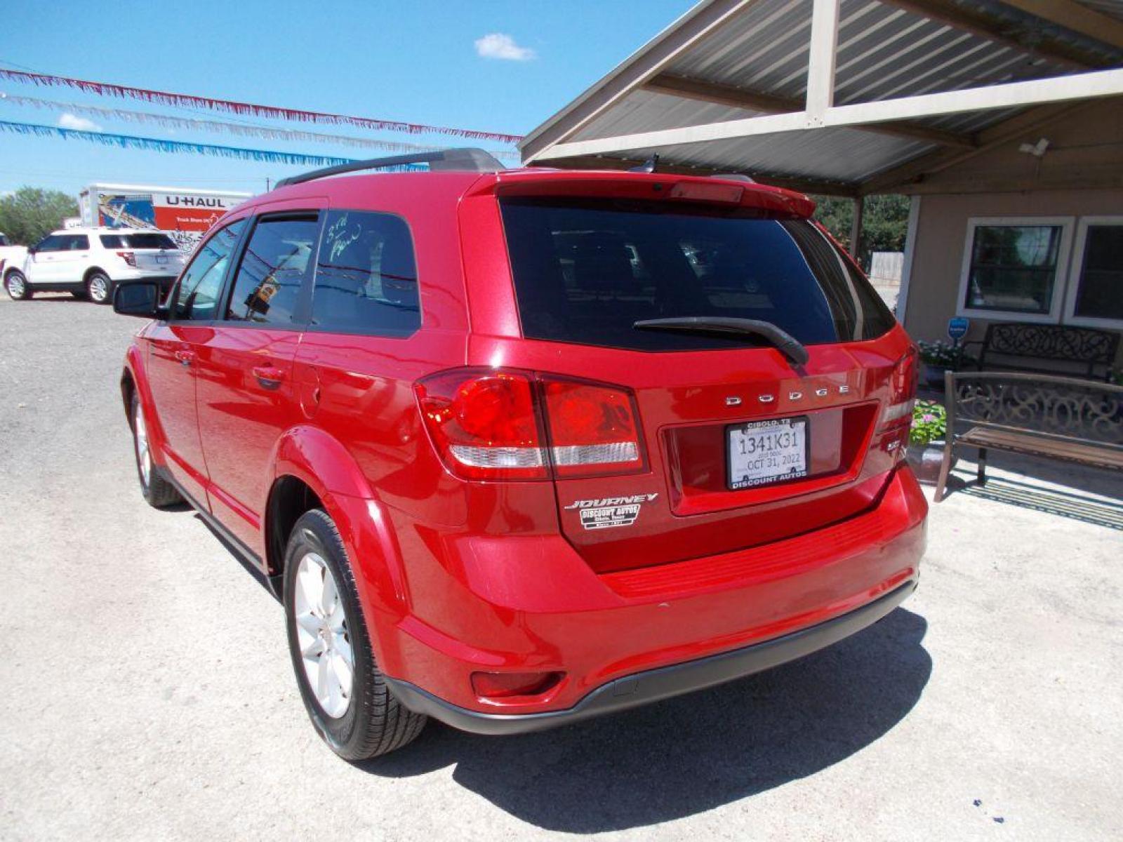 2015 RED DODGE JOURNEY SXT (3C4PDCBB2FT) with an 2.4L engine, Automatic transmission, located at 124 Elm St., Cibolo, TX, 78108, (210) 658-3118, 29.559427, -98.232384 - Photo #3
