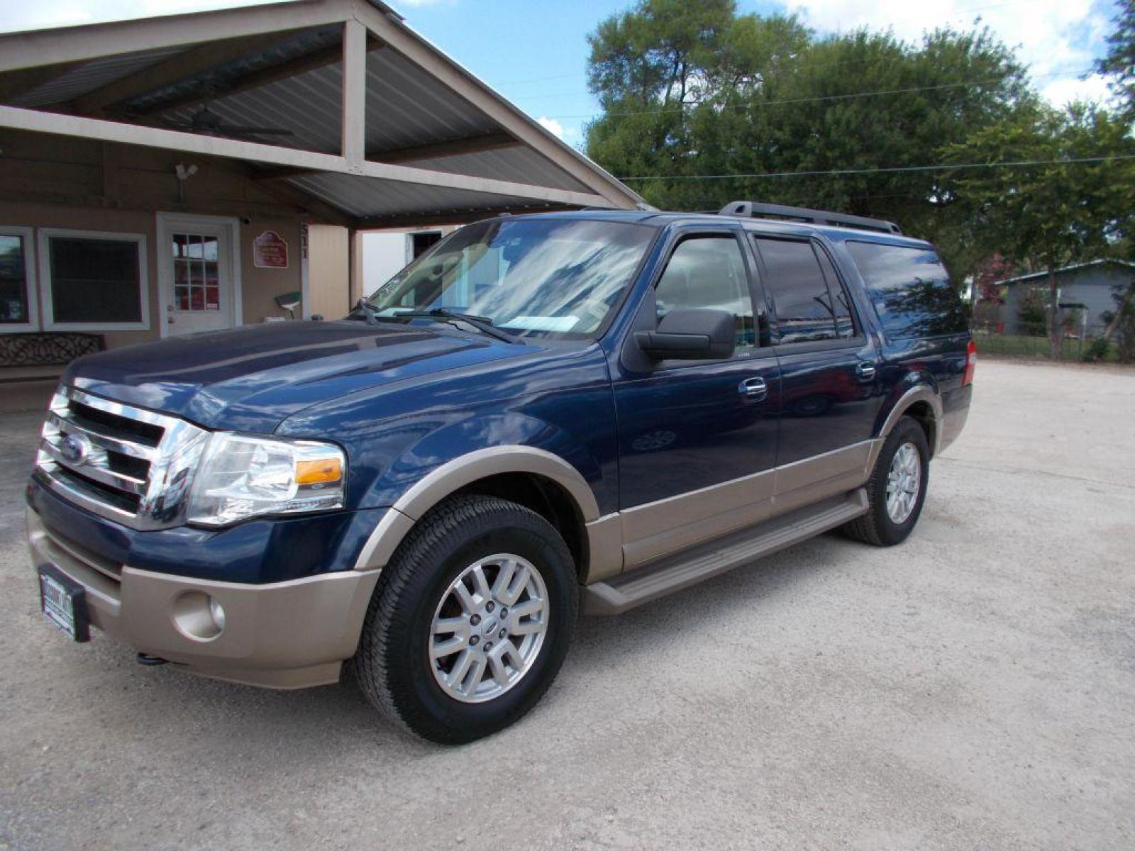 2014 BLUE FORD EXPEDITION EL XLT (1FMJK1J50EE) with an 5.4L engine, Automatic transmission, located at 124 Elm St., Cibolo, TX, 78108, (210) 658-3118, 29.559427, -98.232384 - www.discountautosinc.com TEXT QUESTIONS TO 210-900-3118 41 MONTHLY PAYMENTS OF $410 WITH $3295 DOWN AND FINAL ODD PAYMENT OF $407.64 W/FIRST PAYMENT DUE 30 DAYS FROM DATE OF SALE. FEATURE: BACK UP CAMERA, HEATED/ AC LEATHER SEATS, 3RD ROW WARRANTY ON ENGINE and TRANSMISSION ONL - Photo #0