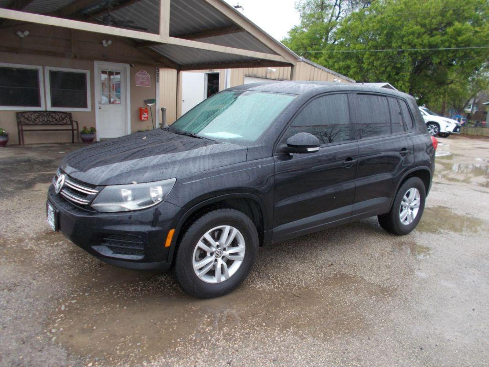 2013 BLACK VOLKSWAGEN TIGUAN S (WVGAV3AX4DW) with an 2.0L engine, Automatic transmission, located at 124 Elm St., Cibolo, TX, 78108, (210) 658-3118, 29.559427, -98.232384 - Photo #0